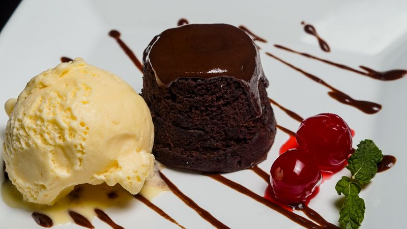 Chocolate lava cake with molten center