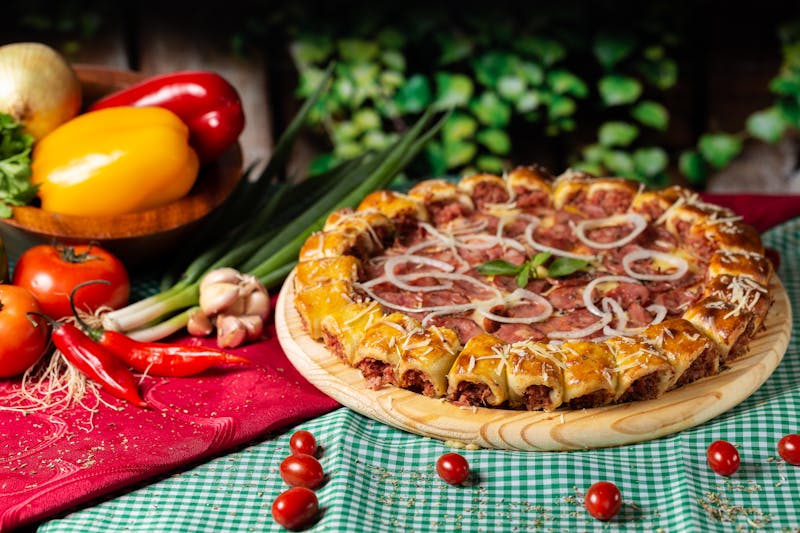 Garden Punch vegetarian pizza with fresh vegetables